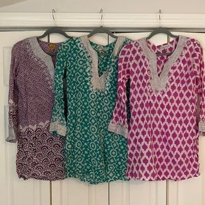 Lot of 3 Roberta Roller Rabbit Beach Tunics